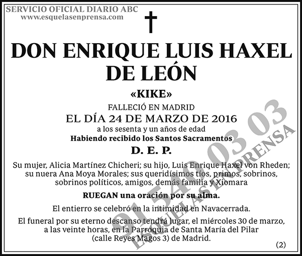 Enrique Luis Haxel de León